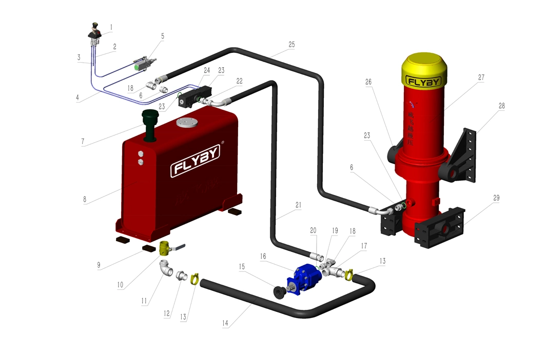 Tipper Truck and Trailer Components of a Hydraulic Pneumatic Linear Actuator Fee-Series